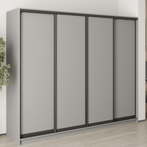 MebelStar Four-door wardrobe Standard BG 4DSP Gray mouse, 250x45x210 cm (MBS-11786)