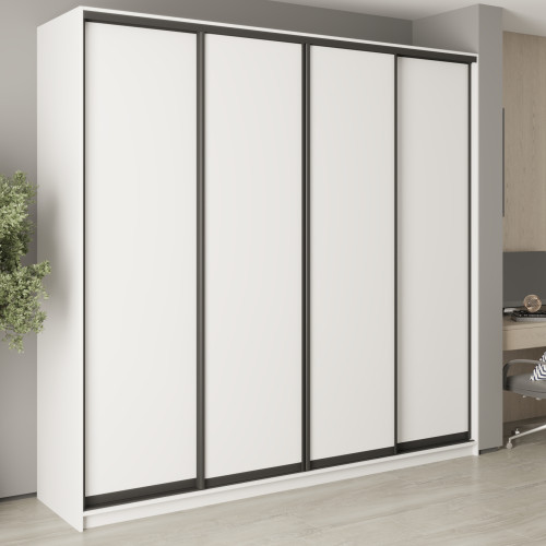 MebelStar Four-door wardrobe Standard BG 4DSP Alaska white, 250x45x240 cm (MBS-12626)