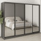 MebelStar Four-door wardrobe Standard BG 4 Mirrors Anthracite, 270x60x210 cm (MBS-11896)
