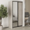 MebelStar Two-door wardrobe Standard BG DSP/Mirror Alaska gray, 100x60x210 cm (MBS-11056)