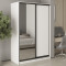 MebelStar Two-door wardrobe Standard BG DSP/Mirror Alaska white, 140x45x210 cm (MBS-11006)