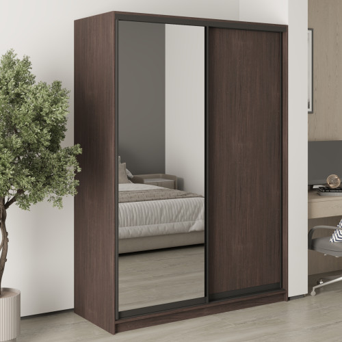 Шкаф-купе двухдверный MebelStar Стандарт BG ДСП/Зеркало 150x60x210 см Дуб ристрето (MBS-11106)