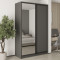 MebelStar Two-door wardrobe Standard BG DSP/Mirror Anthracite, 150x60x240 cm (MBS-10206)