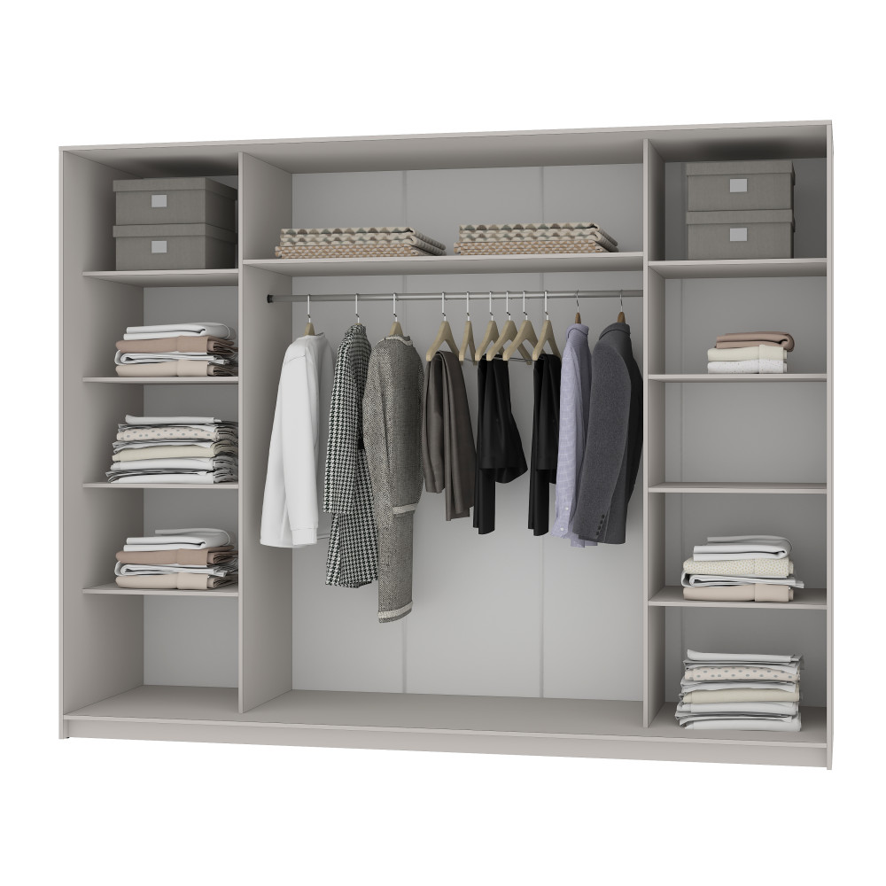 MebelStar Four-door wardrobe Combo AL 4DSP Alaska white, 270x60x210 cm (MBS-12416)