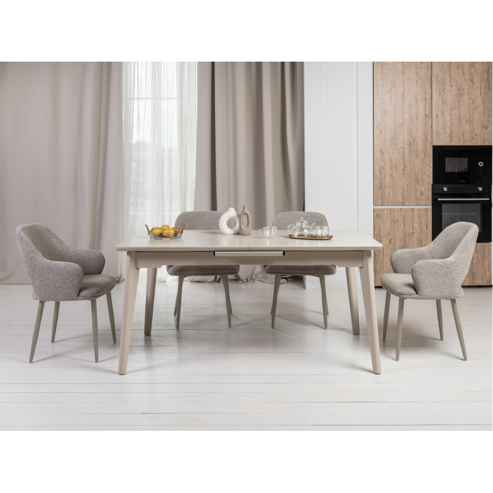 Обеденный керамический стол Vetro TM-125 Крема саббия/Капучино (VTR-1195)