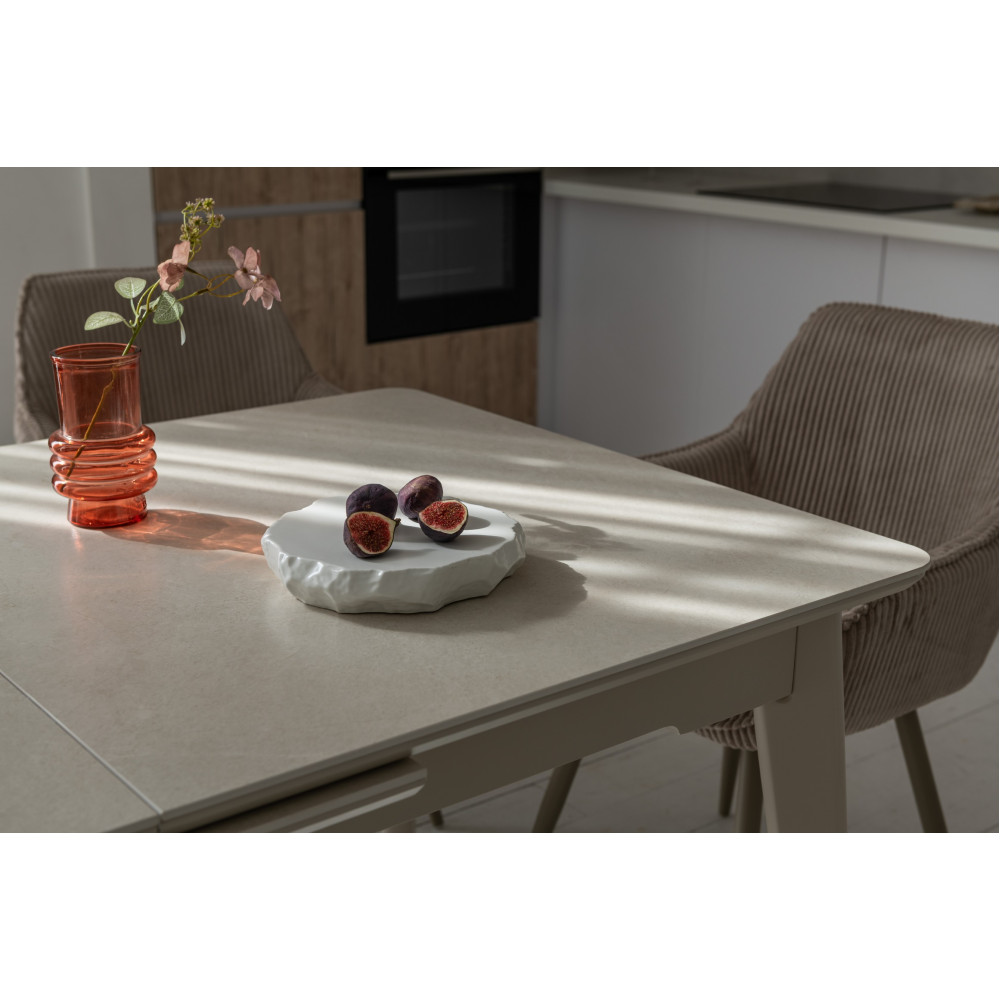 Обеденный керамический стол Vetro TM-125 Крема саббия/Капучино (VTR-1195)