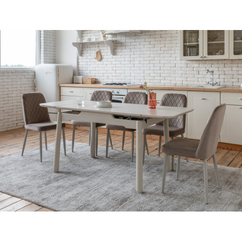 Обеденный керамический стол Vetro TM-93 Крема саббия/Капучино (VTR-1225)