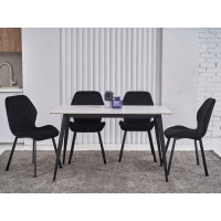 Vetro Ceramic dining table TM-100 White marble/Black (VTR-1275)