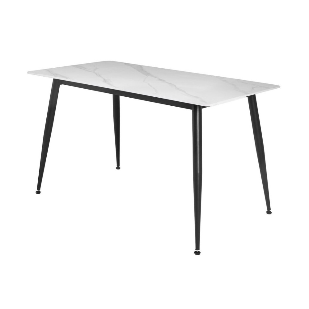 Обеденный керамический стол Vetro TM-100 Белый мрамор/Черный (VTR-1275)