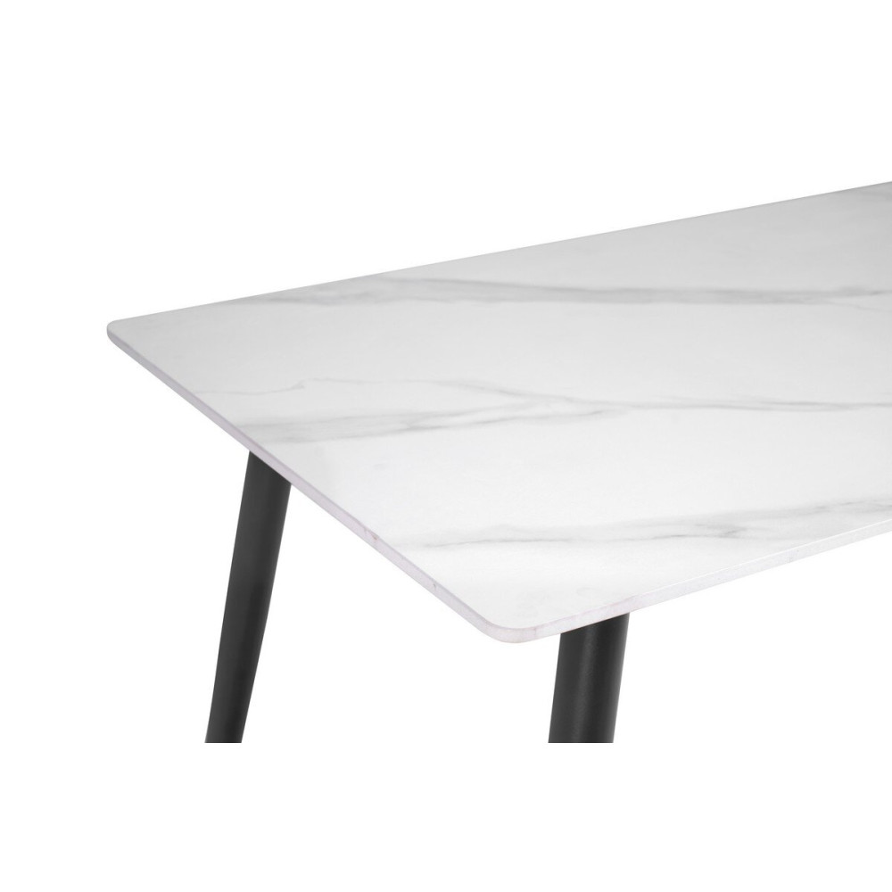 Обеденный керамический стол Vetro TM-100 Белый мрамор/Черный (VTR-1275)