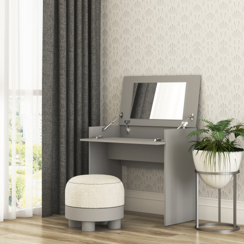 Трюмо з дзеркалом у спальню MebelStar Нео 80x43x75,2 см Сіра мишка (MBS-1234)