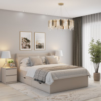 Кровать двуспальная MebelStar Адель с ящиками 140x200 см Кашемир (MBS-1423)