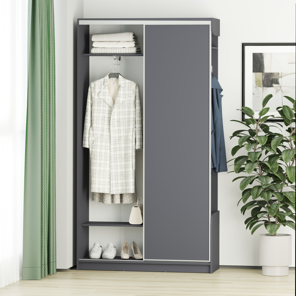 Прихожая MebelStar Линда 120x40x220 см Антрацит (MBS-4366)