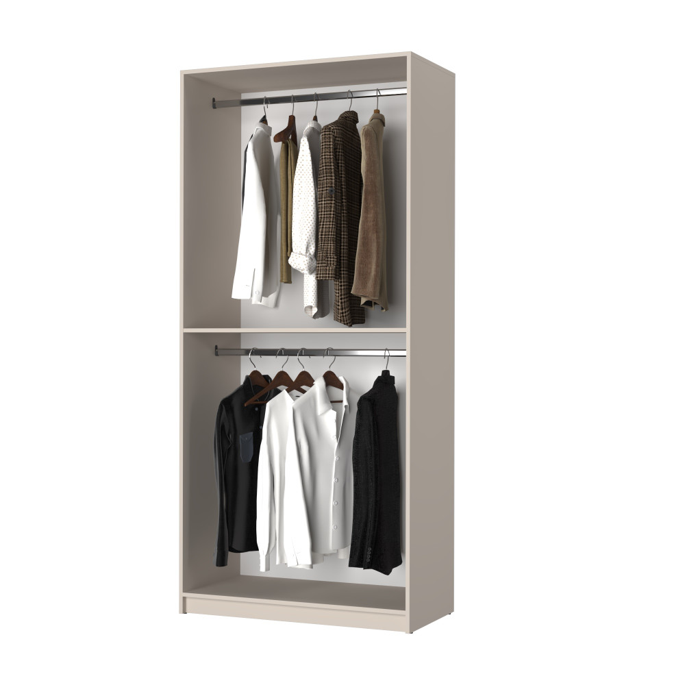 Шкаф 2-дверный MebelStar Оскар ДСП BL-B, дополнительная штанга 100x52x220 см Аляска белый (MBS-4492)