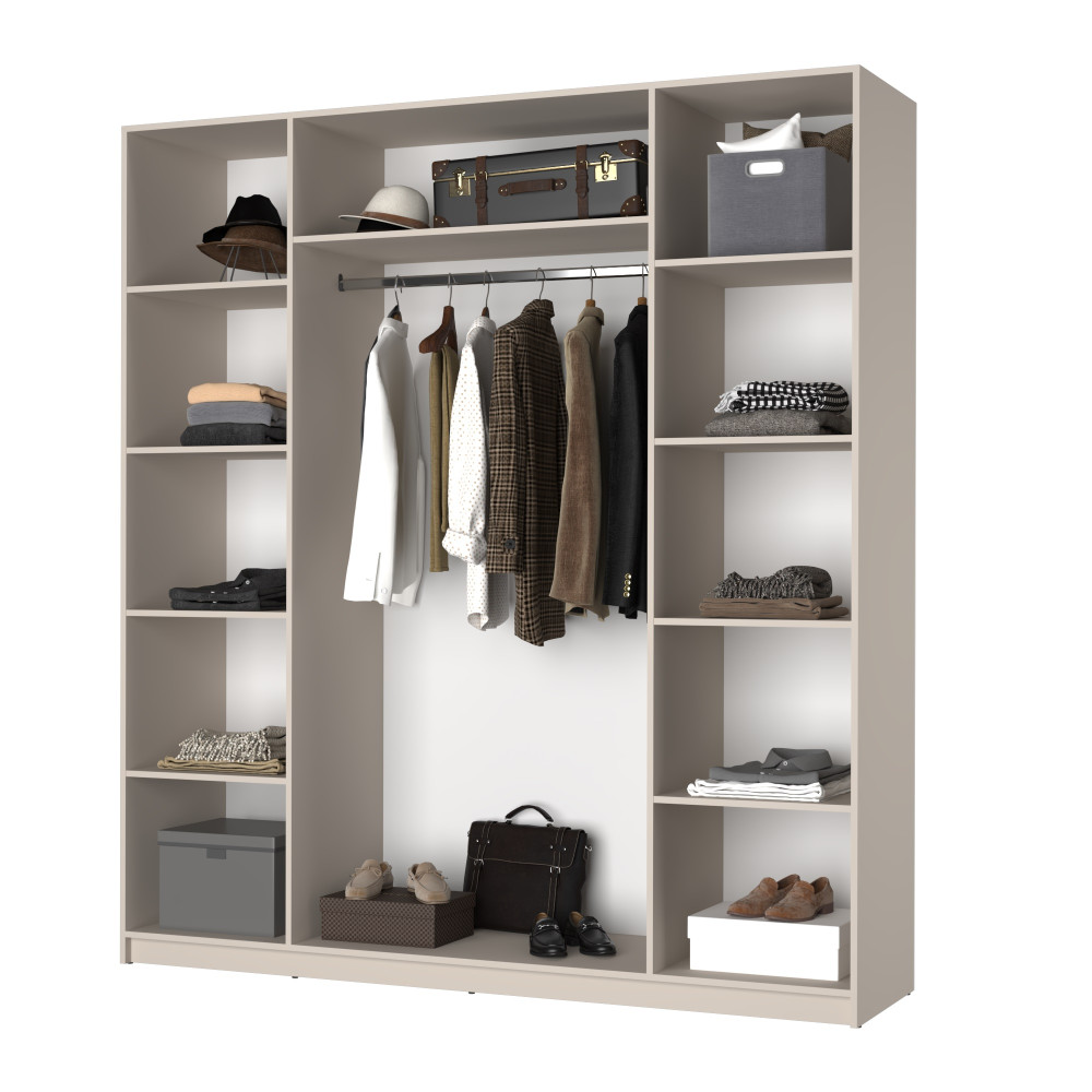 Шкаф 4-дверный MebelStar Оскар ДСП BL-B, стандарт 200x52x220 см Аляска белый (MBS-4712)