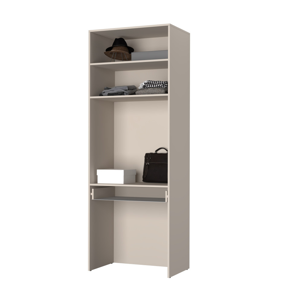 MebelStar Open cabinet with table Oscar chipboard Cashmere, 80x52x220 cm (MBS-6798)