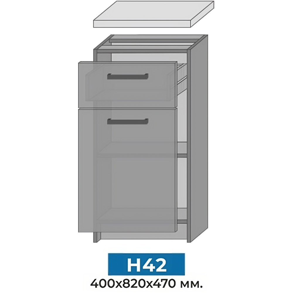 Кухня модульная MebelStar Nika 2,2 м Дуб тахо/Антрацит (MBS-1461)