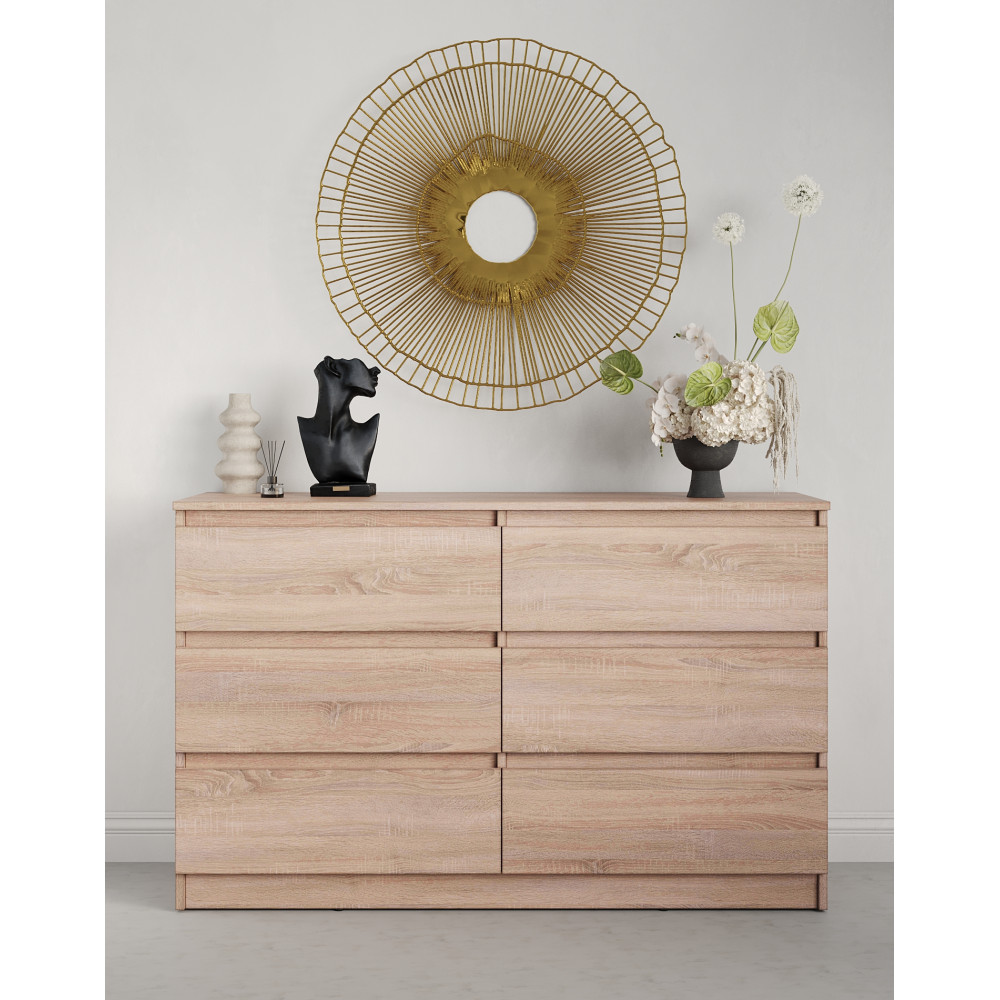 Комод для вещей MebelStar Нео 6Ш 120x43x75,5 см Дуб сонома (MBS-1084)