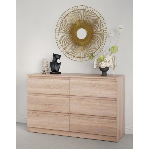 Комод для речей MebelStar Нео 6Ш 120x43x75,5 см Дуб сонома (MBS-1084)