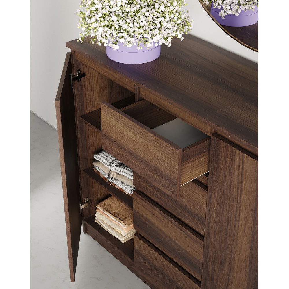 Комод в спальню MebelStar Нео 2Д4Ш 120x43x98 см Дуб янтарный (MBS-1064)