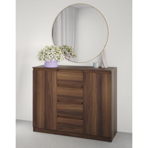 Комод в спальню MebelStar Нео 2Д4Ш 120x43x98 см Дуб бурштиновий (MBS-1064)