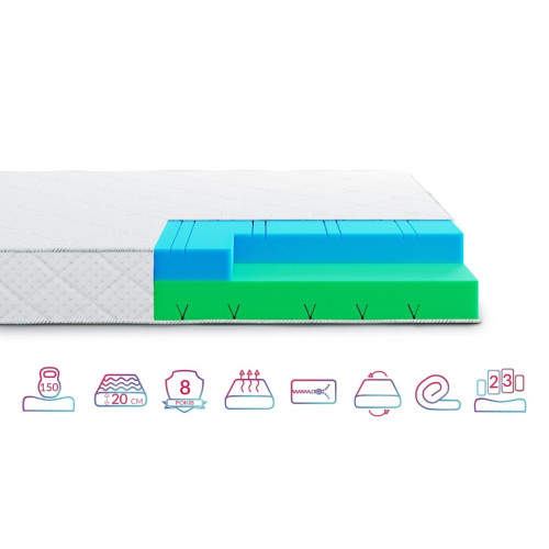 Матрас беспружинный Highfoam Noble Argentum Moon 90x200 см (HFM-1061)