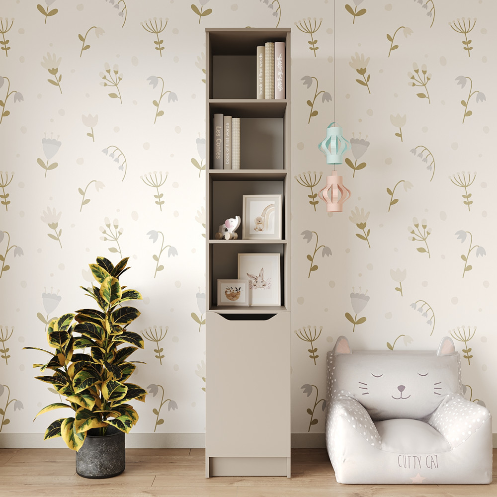 Пенал с открытыми полками 1Д Лилу 40x40x210 см Кашемир (MBS-1314)