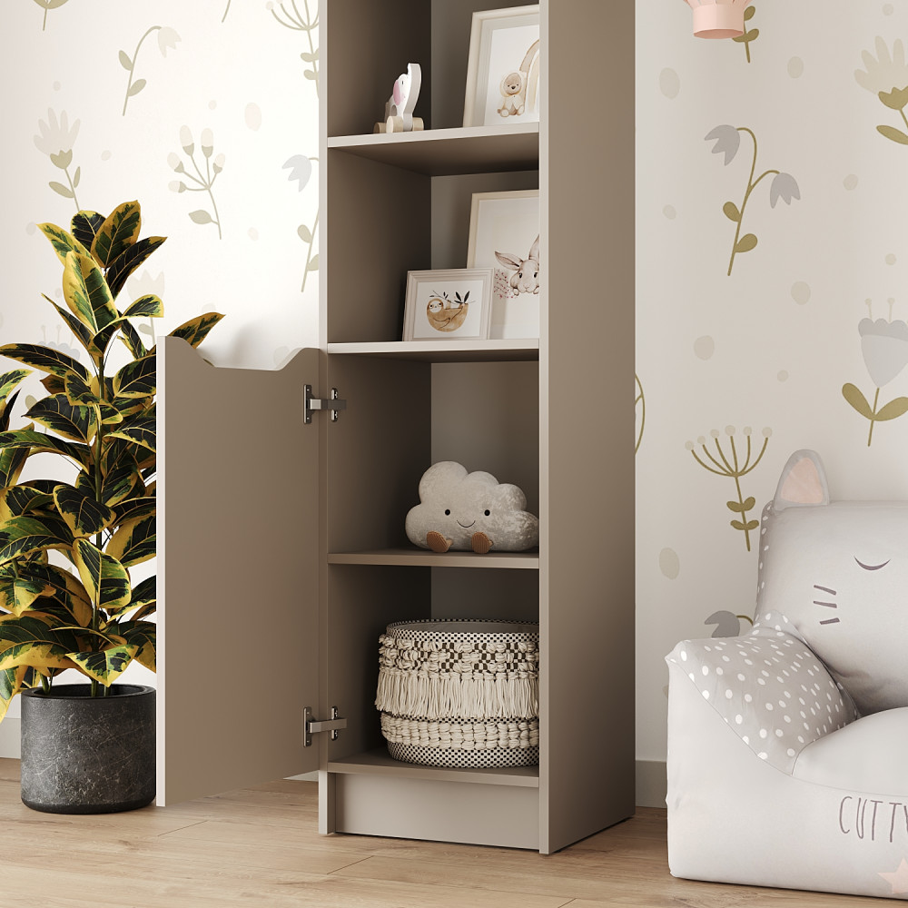 Пенал с открытыми полками 1Д Лилу 40x40x210 см Кашемир (MBS-1314)