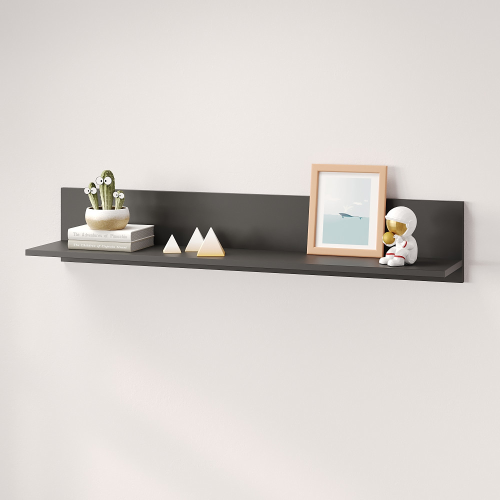 Полиця відкрита MebelStar Лілу 110x22x20 см Антрацит (MBS-1354)