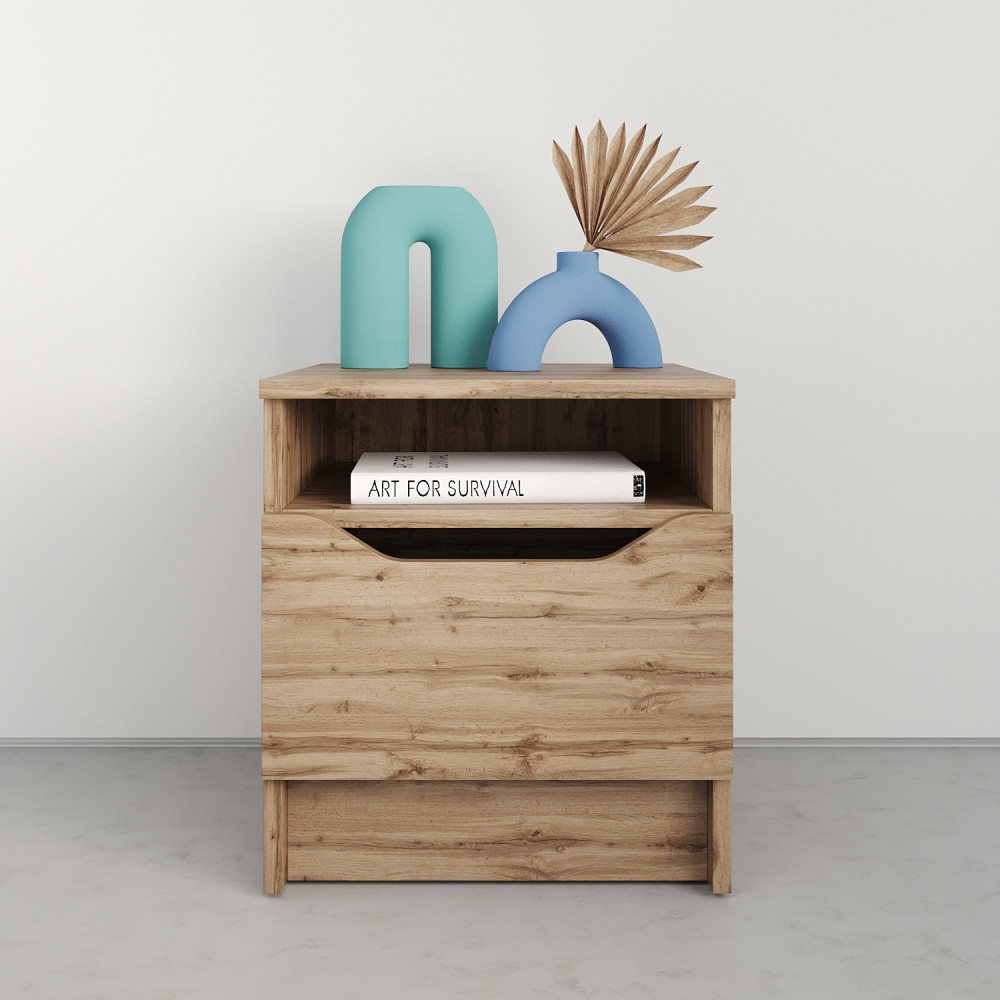 Прикроватная тумба MebelStar Лилу 40x40x44,5 см Дуб тахо (MBS-1384)