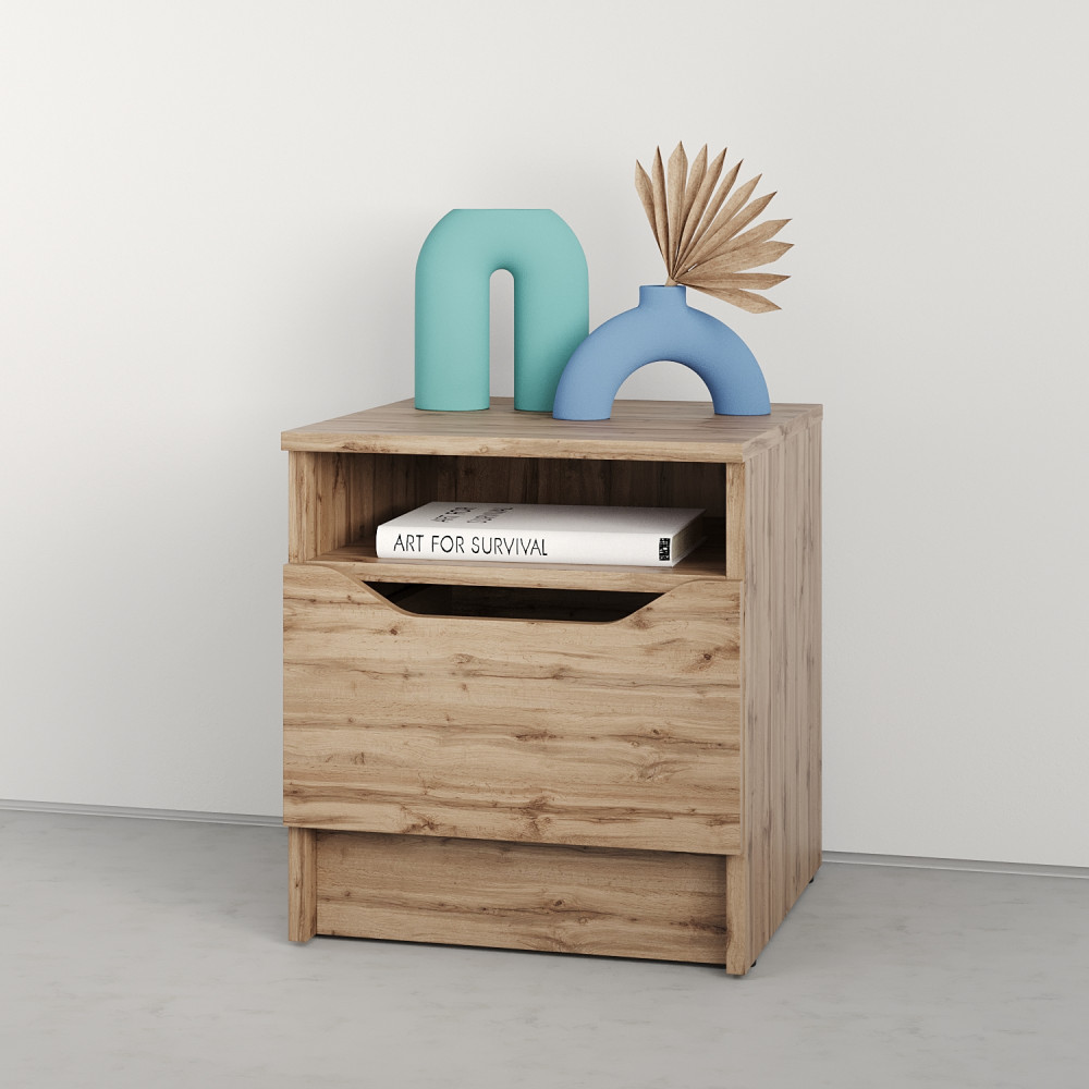 Прикроватная тумба MebelStar Лилу 40x40x44,5 см Дуб тахо (MBS-1384)