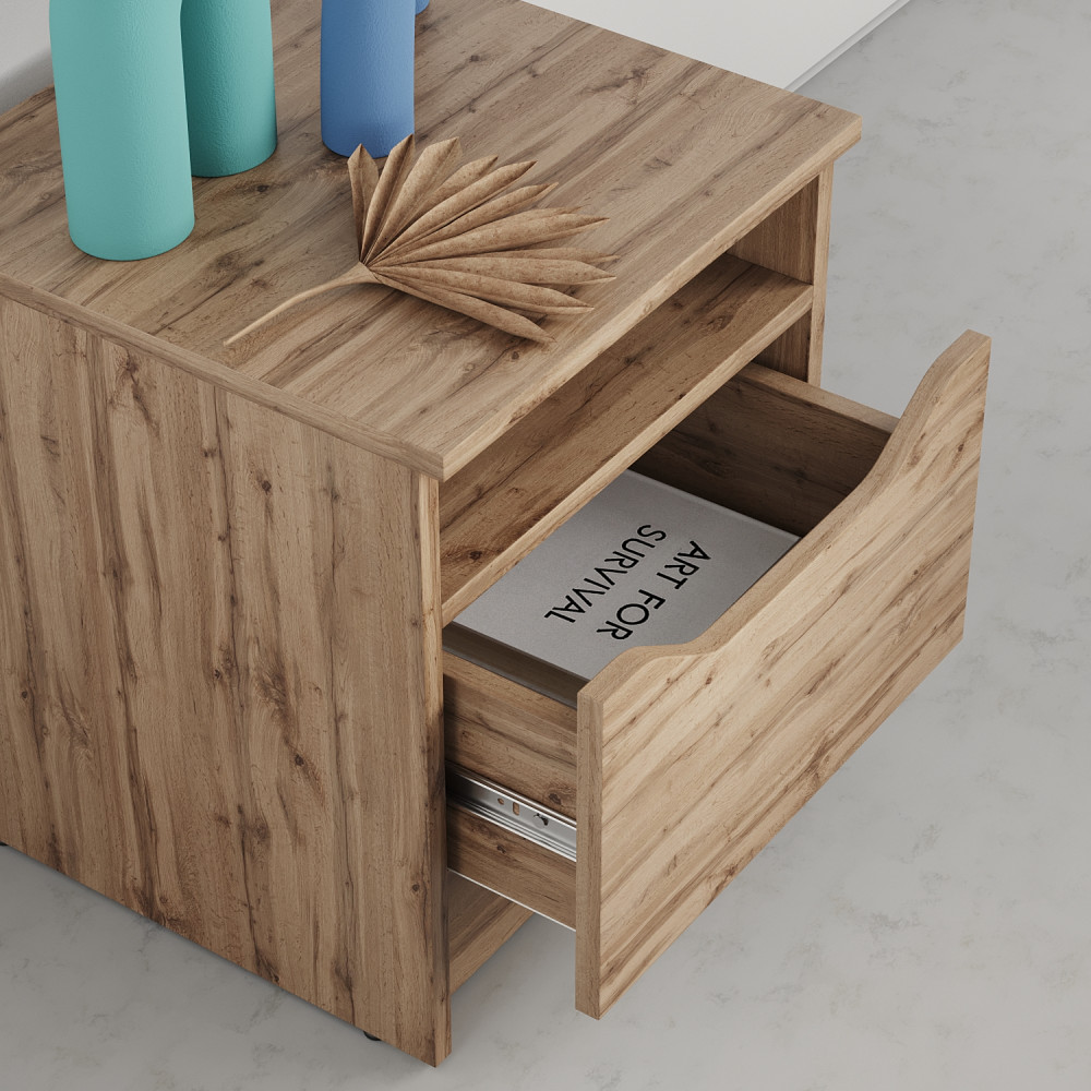 Прикроватная тумба MebelStar Лилу 40x40x44,5 см Дуб тахо (MBS-1384)