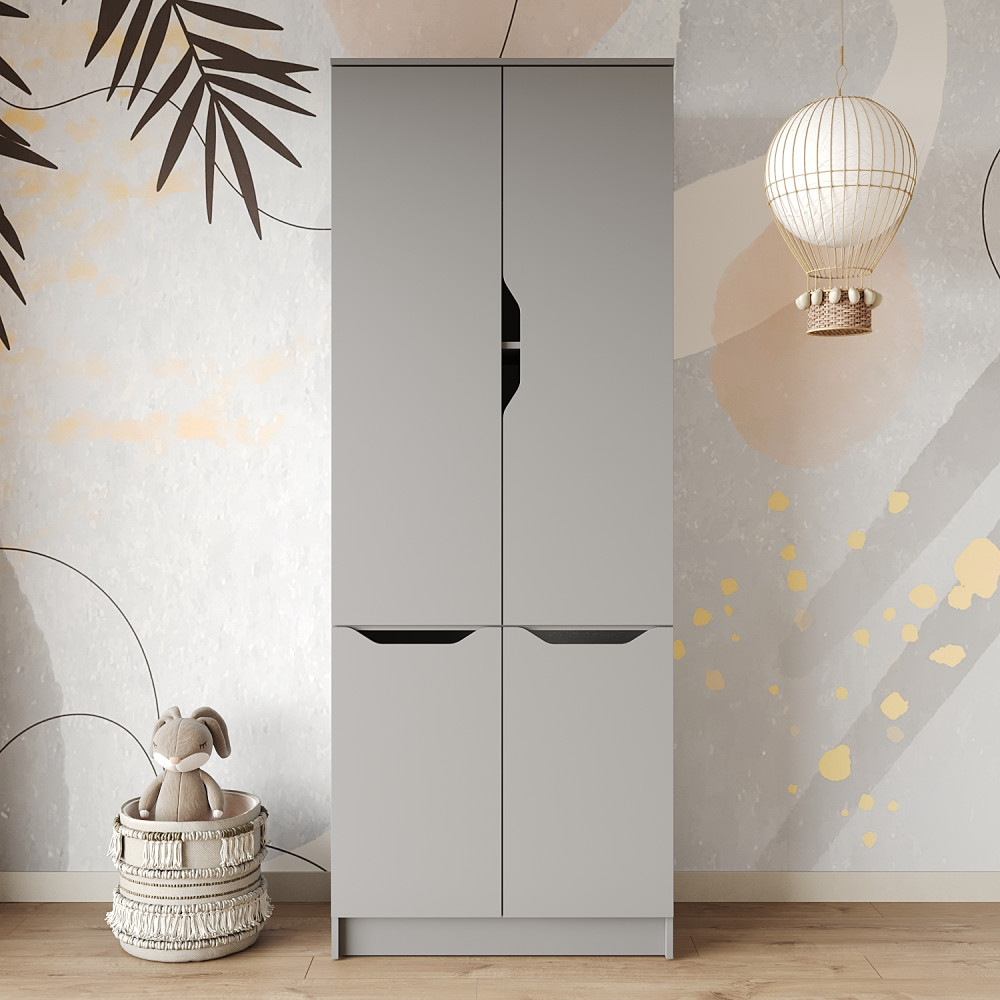 Шкаф распашной MebelStar 4Д Лилу 80x40x210 см Серая мышка (MBS-1414)