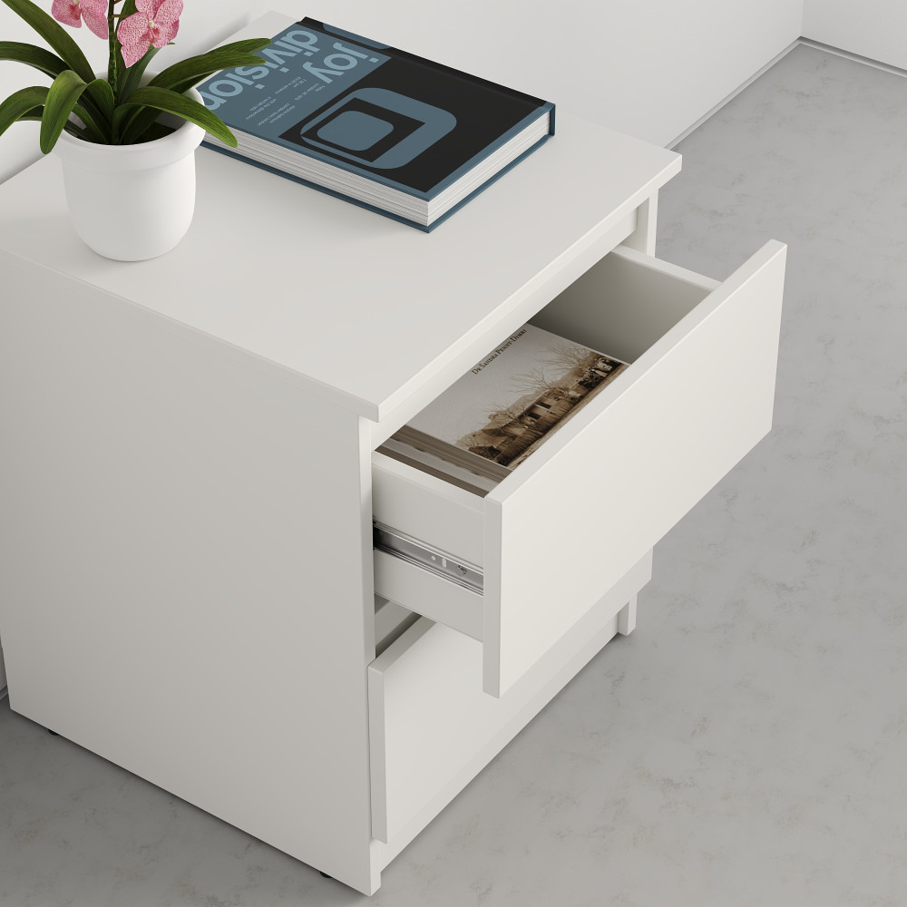 MebelStar Nightstand Neo Alaska white, 40x43x53 cm (MBS-1004)