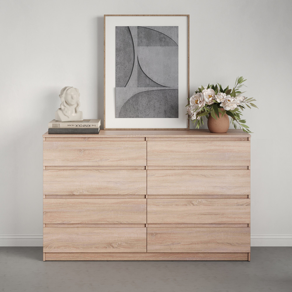 Комод в гостиную MebelStar Нео 8Ш 160x43x98 см Дуб сонома (MBS-1104)