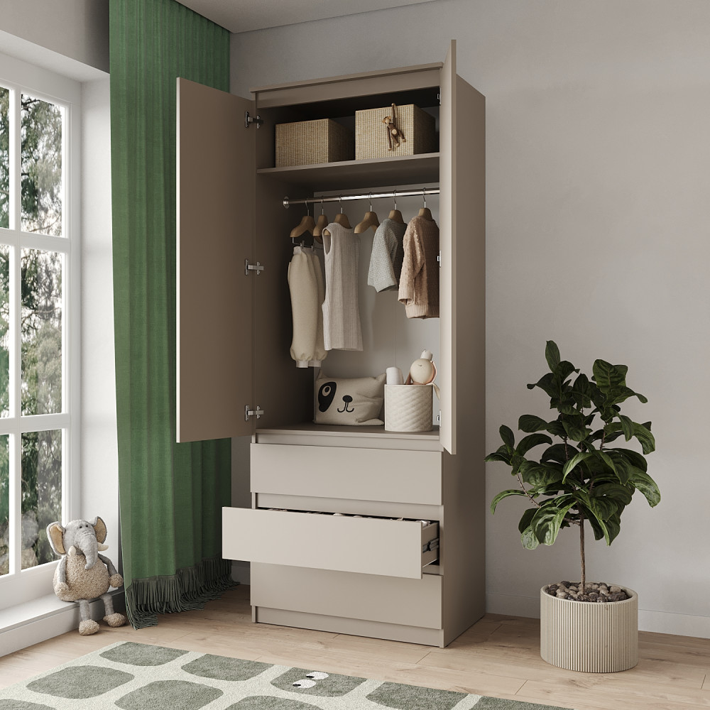 Шкаф распашной с ящиками MebelStar Нео 2Д3Ш 80x50x210 см Кашемир (MBS-1114)