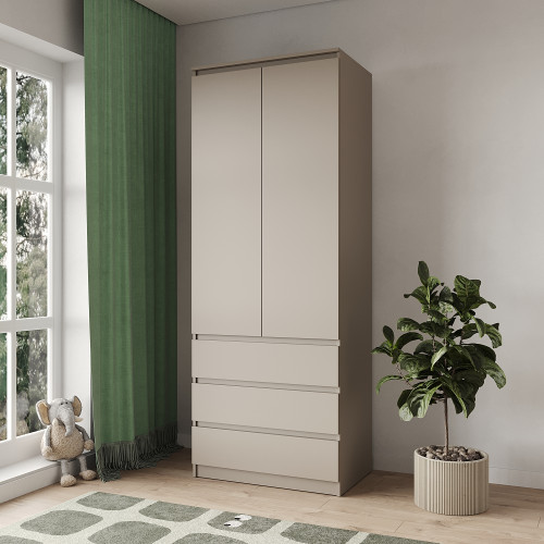 MebelStar Swing Wardrobe with drawers Neo 2D3Sh Cashmere, 80x50x210 cm (MBS-1114)
