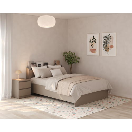 MebelStar Bed Double bed Neo 140x200 cm Cashmere (MBS-1124)