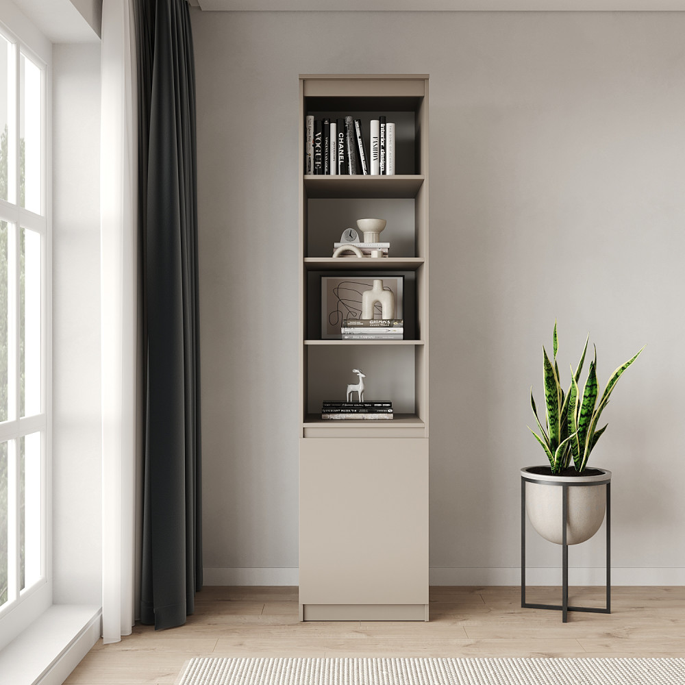 Пенал с открытыми полками MebelStar Нео 1Д 50x50x210 см Кашемир (MBS-1154)