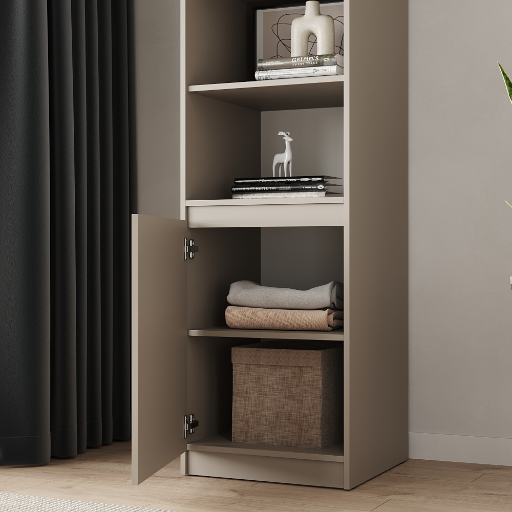 Пенал с открытыми полками MebelStar Нео 1Д 50x50x210 см Кашемир (MBS-1154)