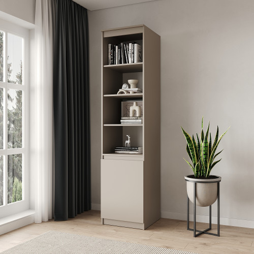 Пенал с открытыми полками MebelStar Нео 1Д 50x50x210 см Кашемир (MBS-1154)