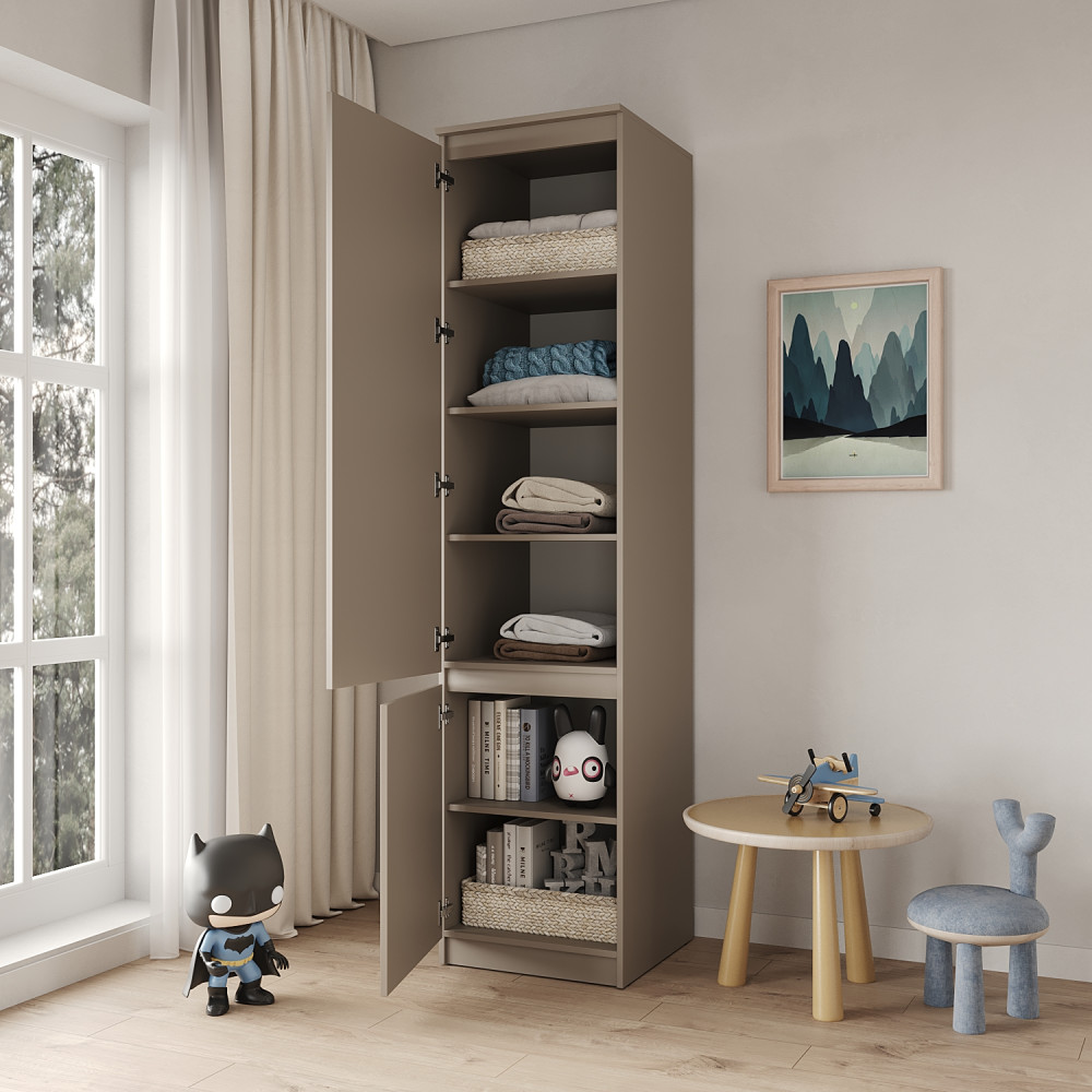 Пенал закрытый с полками MebelStar Нео 2Д 50x50x210 см Кашемир (MBS-1174)