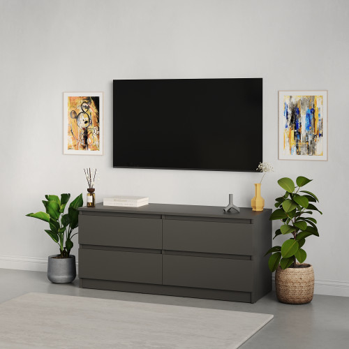 MebelStar TV stand Neo 4Sh Anthracite, 120x43x53 cm (MBS-1274)