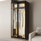 MebelStar 2-door wardrobe Oscar Showcase BL-B with LED lighting, standard Ristreto oak, 100x52x220 cm (MBS-11691)