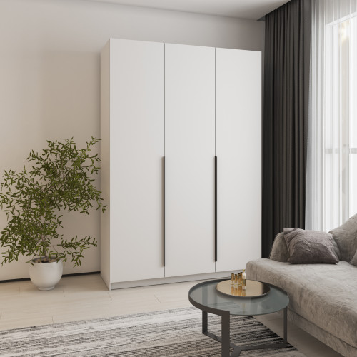 Шкаф 3-дверный MebelStar Оскар ДСП BL-B, стандарт 150x52x220 см Аляска белый (MBS-4592)