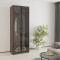 MebelStar 2-door wardrobe Oscar Showcase BL-B, standard Ristreto oak, 80x52x220 cm (MBS-6678)