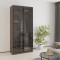 MebelStar 2-door wardrobe Oscar Showcase BL-B, standard Ristreto oak, 100x52x220 cm (MBS-6688)