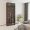 MebelStar 2-door wardrobe with mezzanine Oscar Showcase BL-B, standard Ristreto oak, 100x52x260 cm (MBS-6748)