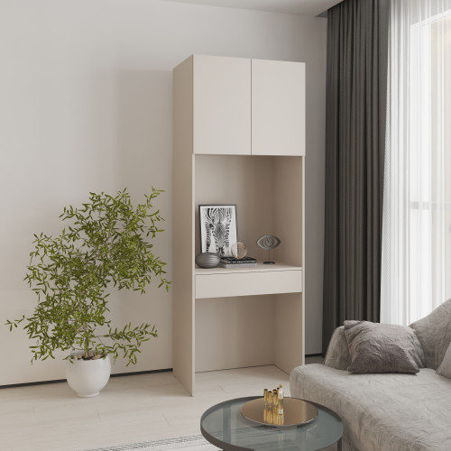MebelStar Open cabinet with table Oscar chipboard Cashmere, 80x52x220 cm (MBS-6798)