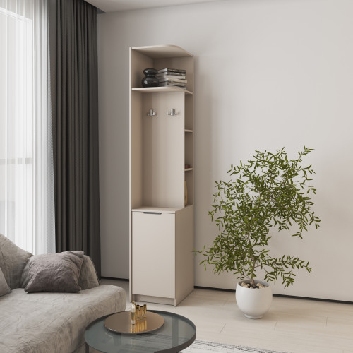 MebelStar Open corner cabinet R4 Oscar chipboard Cashmere, 42x52x220 cm (MBS-6888)
